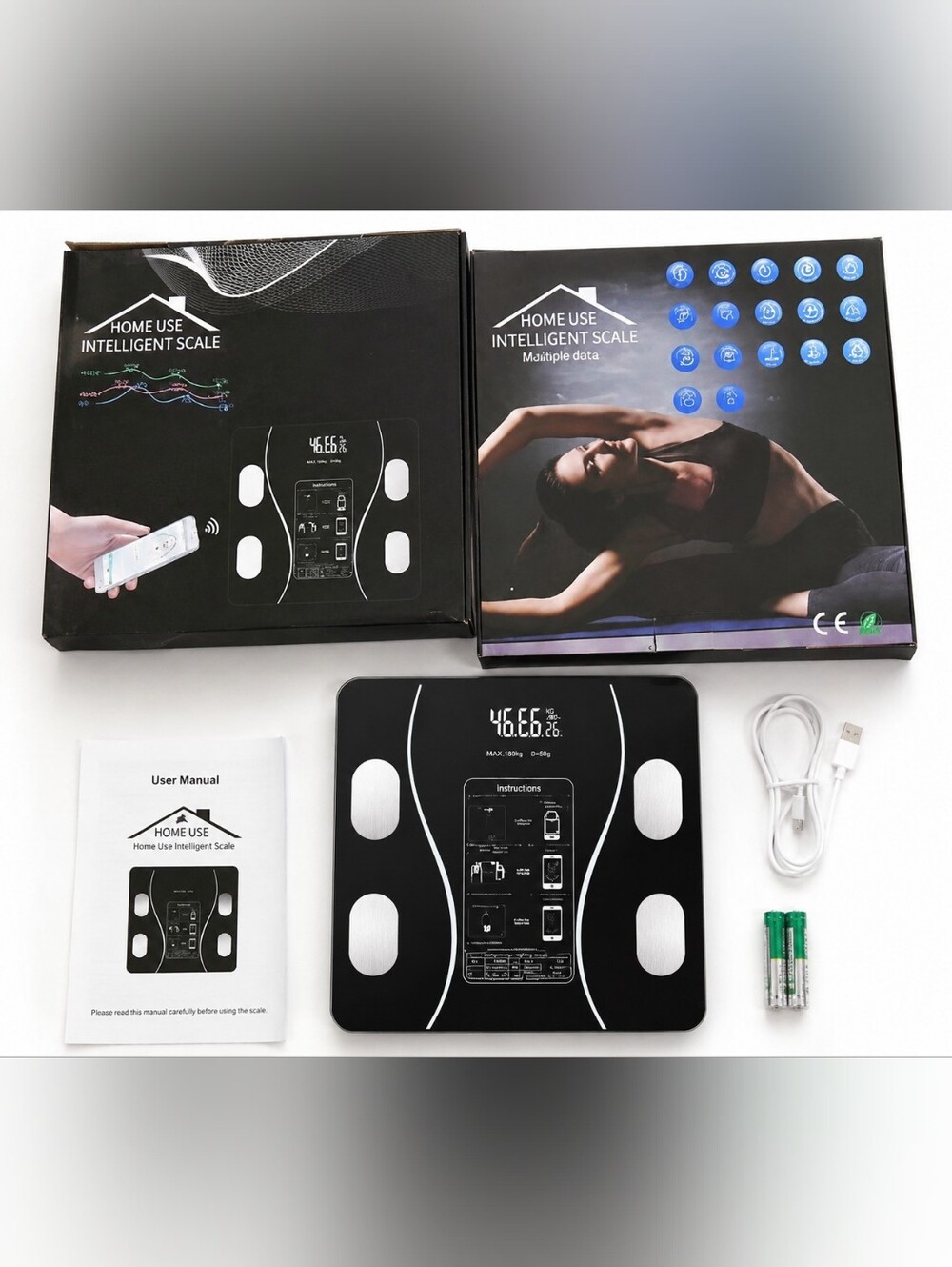 Home Use Intelligent Body Scale - Black